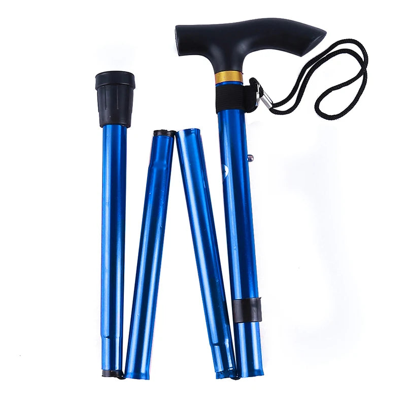 Adjustable Folding Trekking Pole for Hiking & Walking blue by HitMyNeed