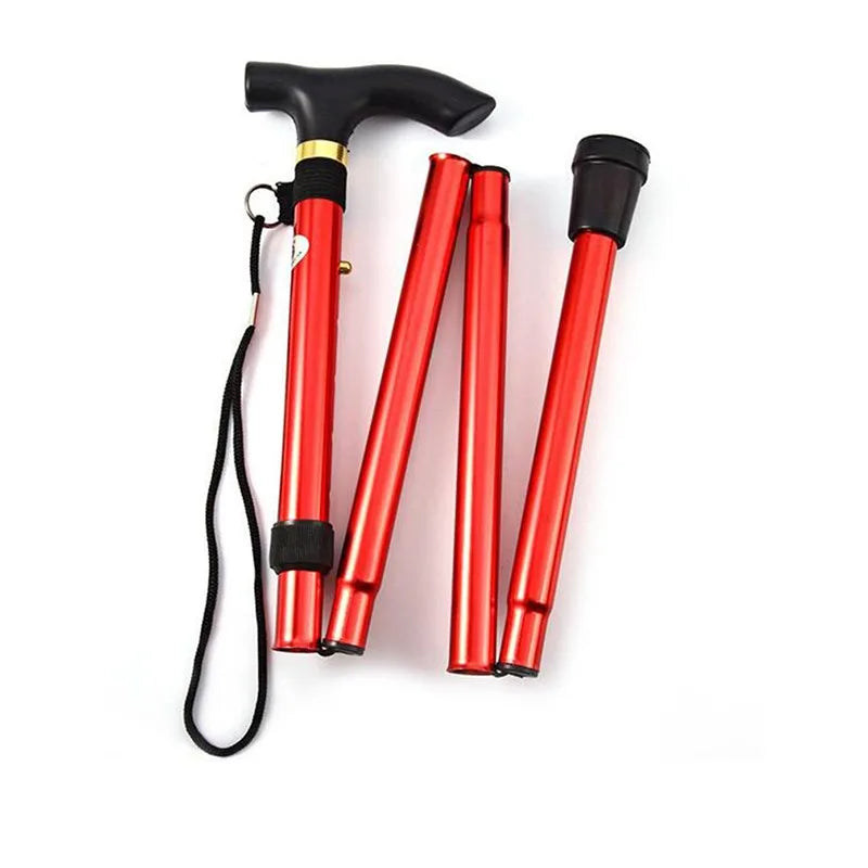 Adjustable Folding Trekking Pole for Hiking & Walking red by HitMyNeed