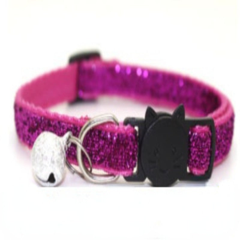 Adjustable Glitter Cat Collar with Bell by HitMyNeed