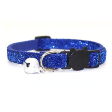 Adjustable Glitter Cat Collar with Bell blue by HitMyNeed