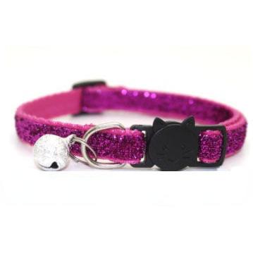 Adjustable Glitter Cat Collar with Bell rosegold by HitMyNeed