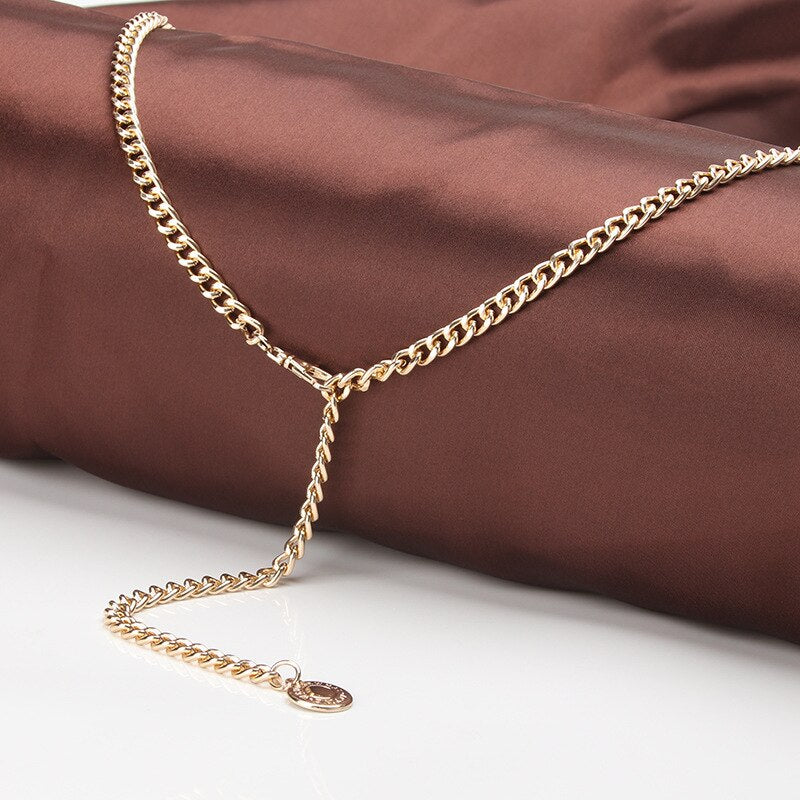 Adjustable Gold Metal Waist Chain Belt by HitMyNeed