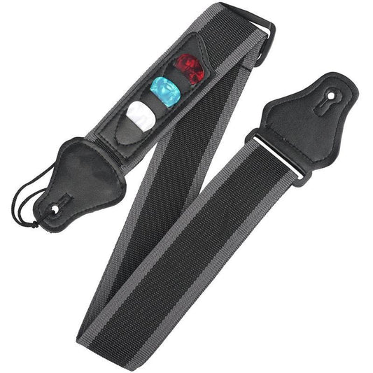 Adjustable Guitar Strap with Built-In Pick Holder by HitMyNeed