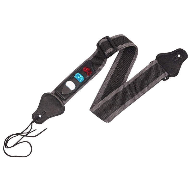Adjustable Guitar Strap with Built-In Pick Holder by HitMyNeed