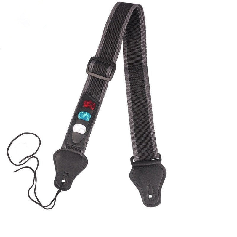 Adjustable Guitar Strap with Pick Holders by HitMyNeed