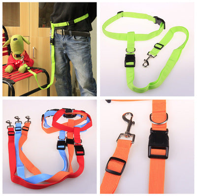 Adjustable Hands-Free Belt Dog Leash by HitMyNeed