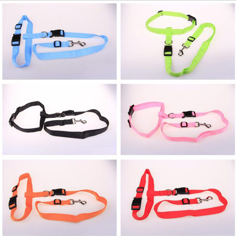 Adjustable Hands-Free Belt Dog Leash by HitMyNeed