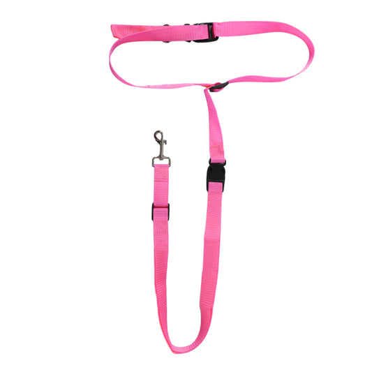 Adjustable Hands-Free Belt Dog Leash pink by HitMyNeed