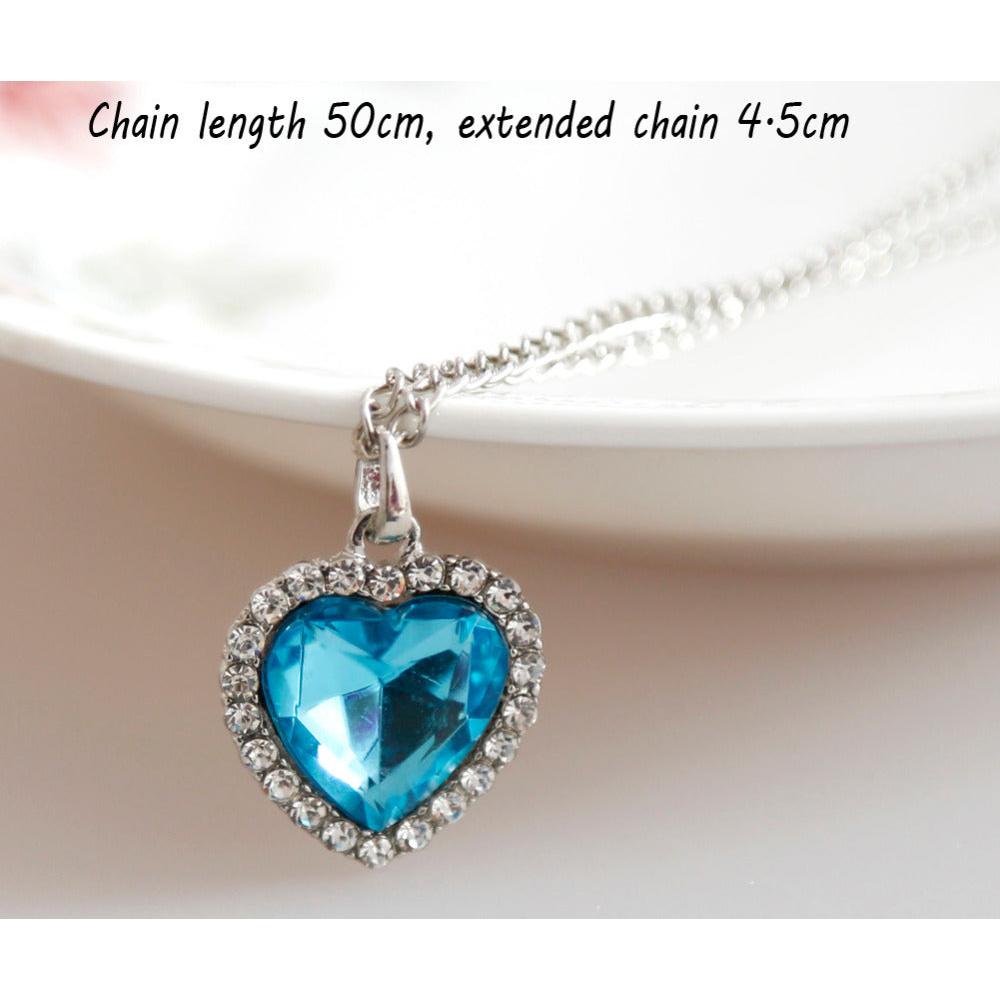 Adjustable Heart Crystal Pendant Necklace by HitMyNeed