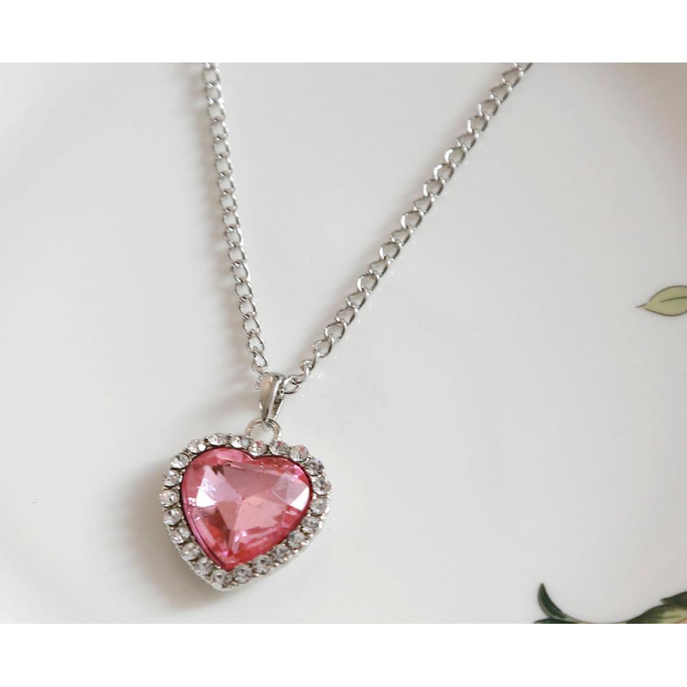 Adjustable Heart Crystal Pendant Necklace by HitMyNeed