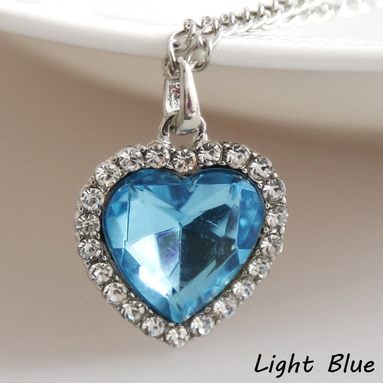 Adjustable Heart Crystal Pendant Necklace lb by HitMyNeed