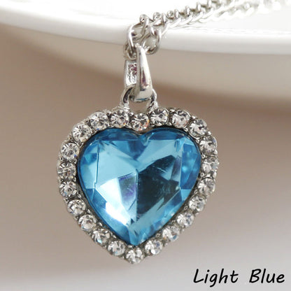 Adjustable Heart Crystal Pendant Necklace lb by HitMyNeed
