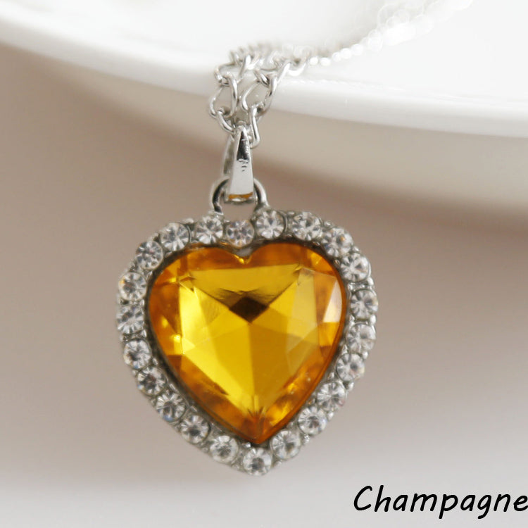 Adjustable Heart Crystal Pendant Necklace yw by HitMyNeed