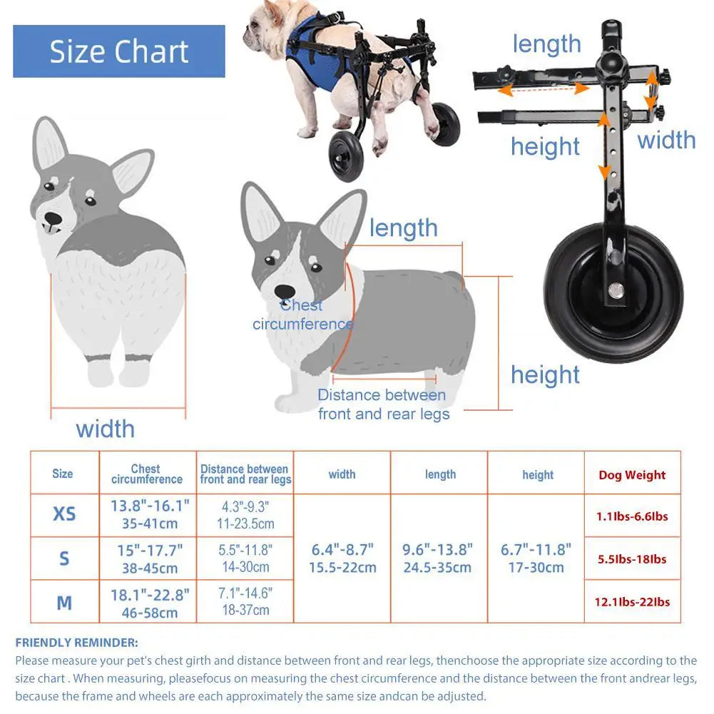 Adjustable Hind Leg Dog Wheelchair for Small Pets by HitMyNeed