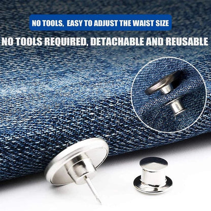 Adjustable Jeans Button Pins for Waistband Fixing 8pcs by HitMyNeed