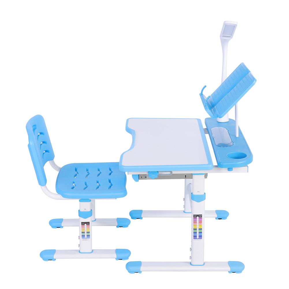 Adjustable Kids Study Table and Chair Set with Lamp by HitMyNeed