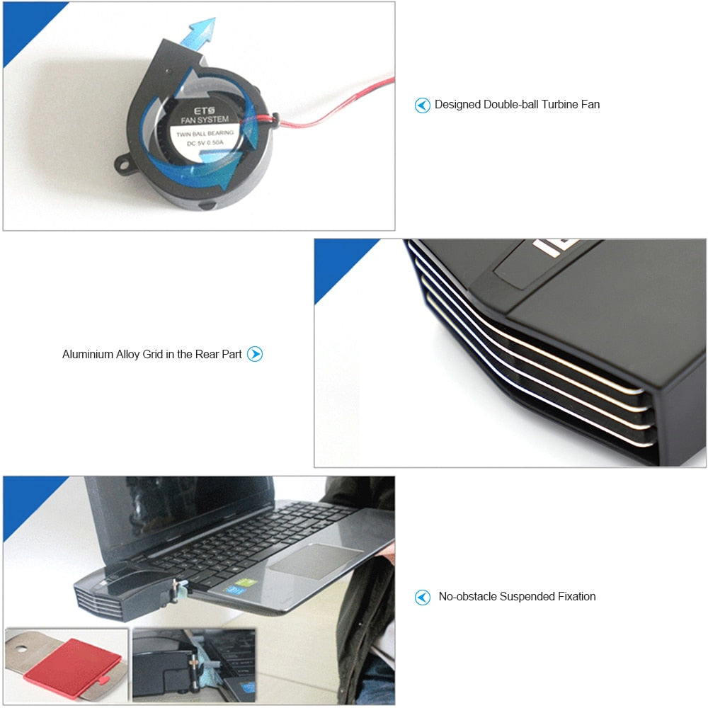 Adjustable Laptop Fan Heatsink with 13-Speed Control by HitMyNeed
