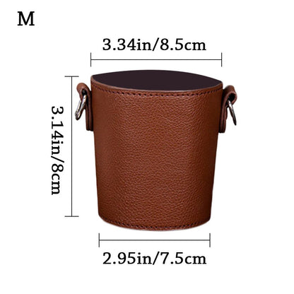 Adjustable Leather Coffee Sleeve with Strap by HitMyNeed