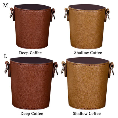 Adjustable Leather Coffee Sleeve with Strap by HitMyNeed