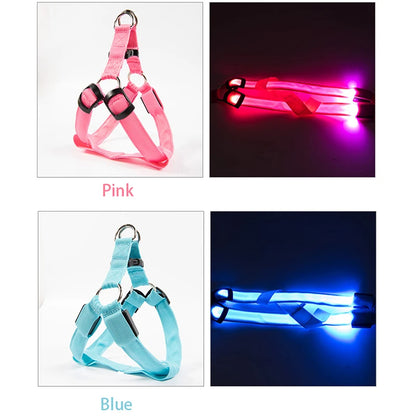 Adjustable LED No-Pull Dog Harness for Night Safety by HitMyNeed