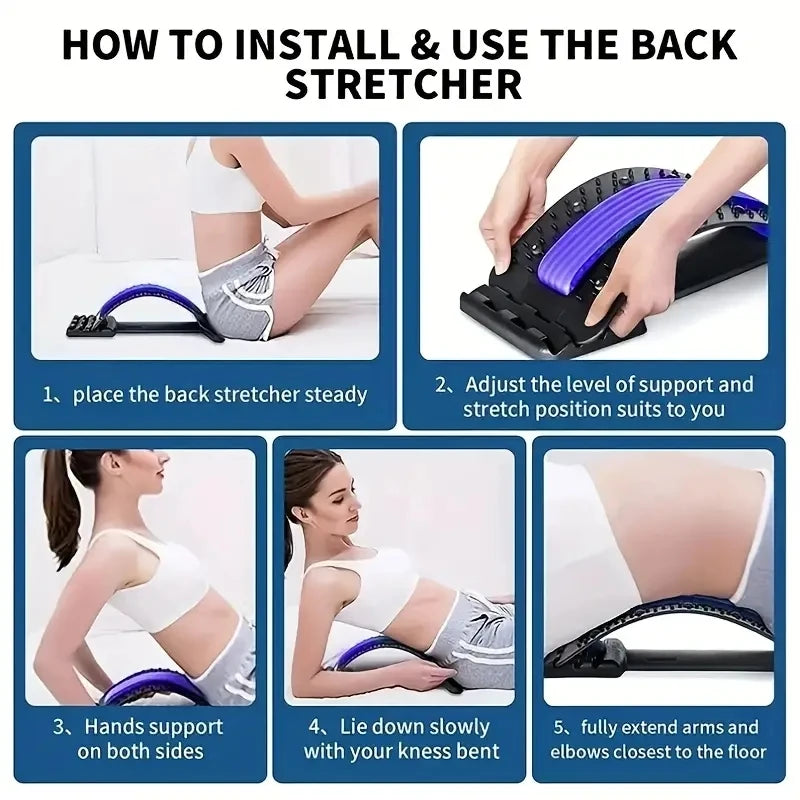 Adjustable Lumbar Back Stretcher with Acupressure Points by HitMyNeed