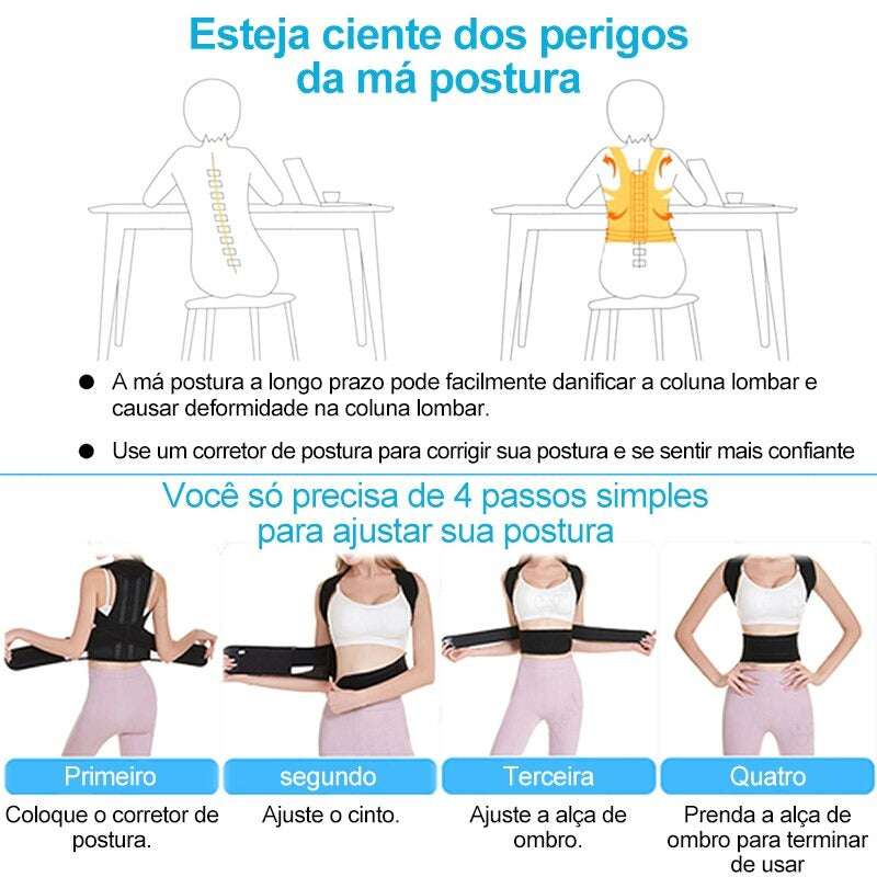 Adjustable Lumbar Posture Corrector Back Support Vest l by HitMyNeed