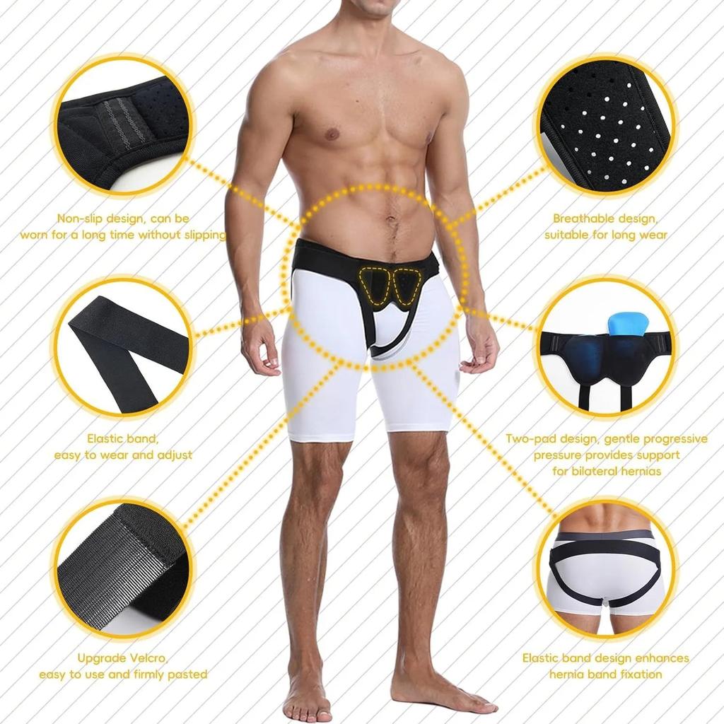 Adjustable Male Inguinal Hernia Support Belt with Pads by HitMyNeed