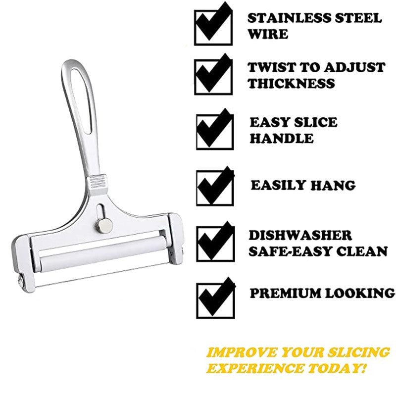 Adjustable Metal Cheese Slicer with Wire Cutter by HitMyNeed