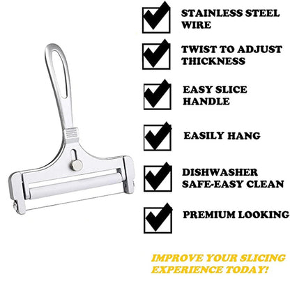 Adjustable Metal Cheese Slicer with Wire Cutter by HitMyNeed