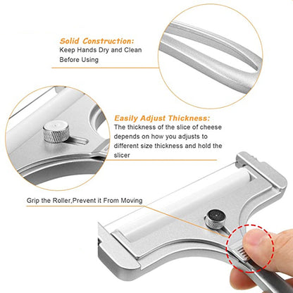 Adjustable Metal Cheese Slicer with Wire Cutter by HitMyNeed