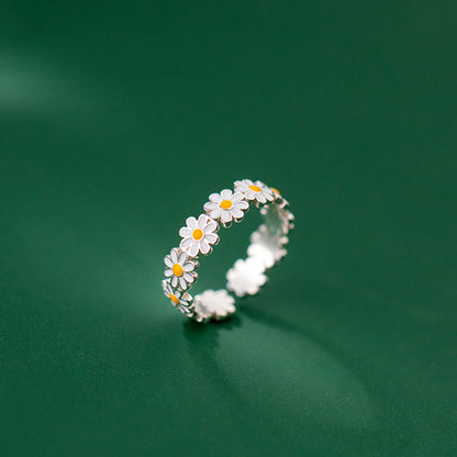 Adjustable Metal Daisy Band Ring by HitMyNeed