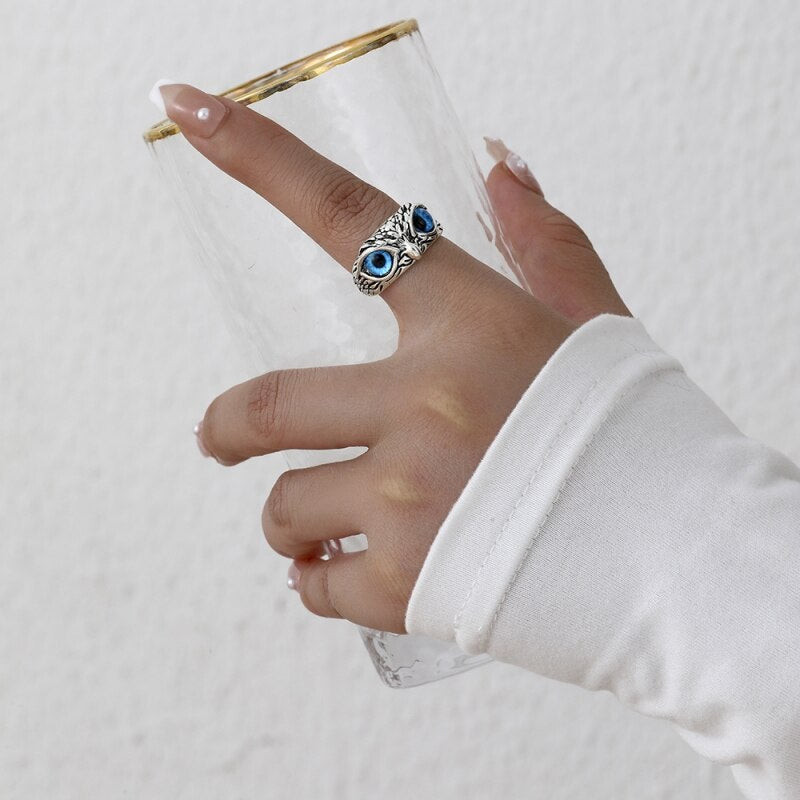 Adjustable Metal Owl Eyes Ring by HitMyNeed