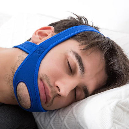 Adjustable Neoprene Anti-Snore Chin Strap blue by HitMyNeed