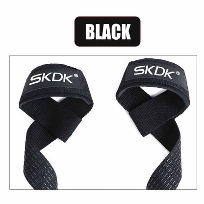 Adjustable Non Slip Weightlifting Grip Straps black by HitMyNeed