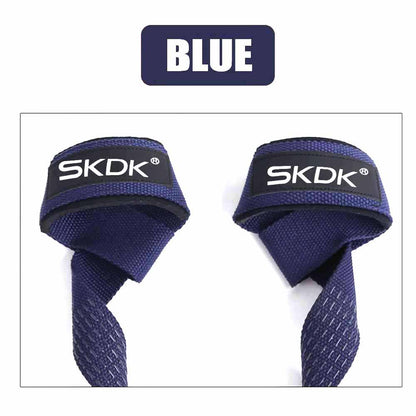 Adjustable Non Slip Weightlifting Grip Straps blue by HitMyNeed