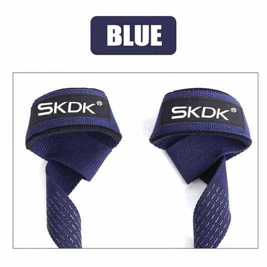 Adjustable Non Slip Weightlifting Grip Straps blue by HitMyNeed