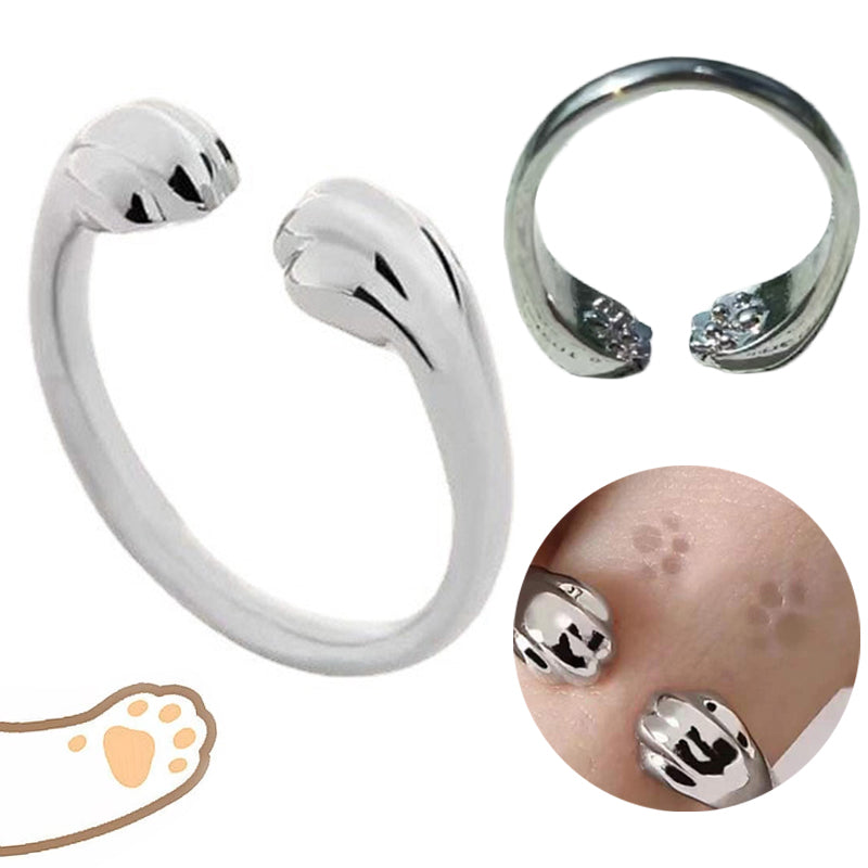 Adjustable Open Cat Paw Ring for Cat Lovers by HitMyNeed