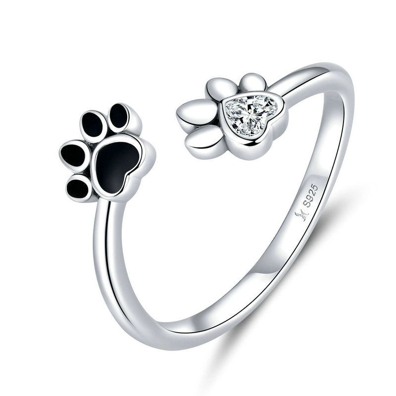 Adjustable Paw Print Ring in 925 Sterling Silver by HitMyNeed
