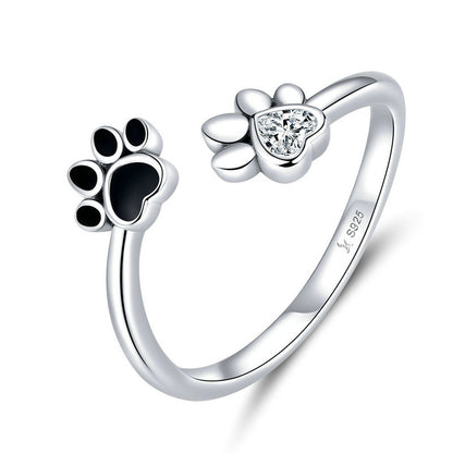 Adjustable Paw Print Ring in 925 Sterling Silver by HitMyNeed