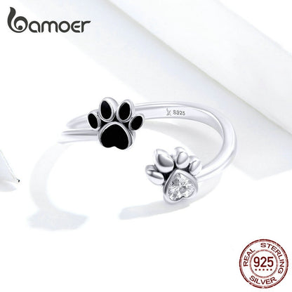 Adjustable Paw Print Ring in 925 Sterling Silver by HitMyNeed