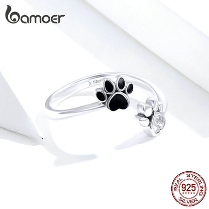 Adjustable Paw Print Ring in 925 Sterling Silver by HitMyNeed