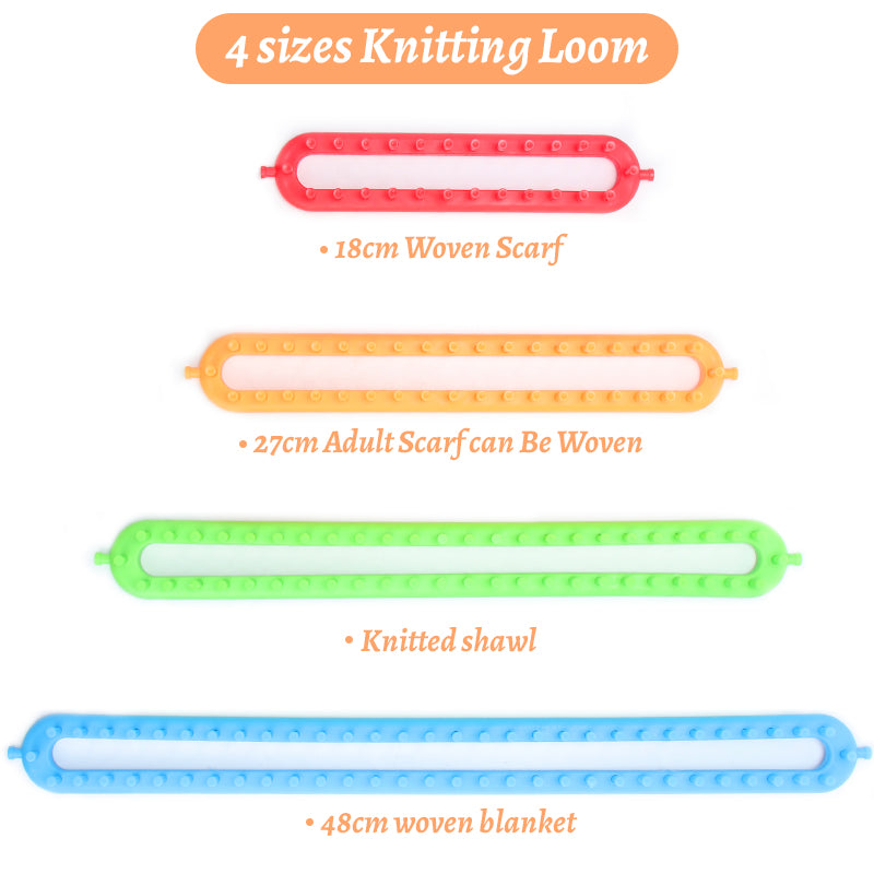 Adjustable Plastic Knitting Loom Set with Pompom Tool by HitMyNeed