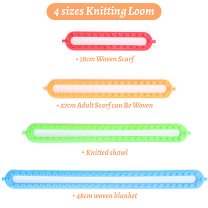 Adjustable Plastic Knitting Loom Set with Pompom Tool by HitMyNeed