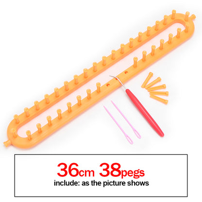 Adjustable Plastic Knitting Loom Set with Pompom Tool 36-cm-38-pegs by HitMyNeed