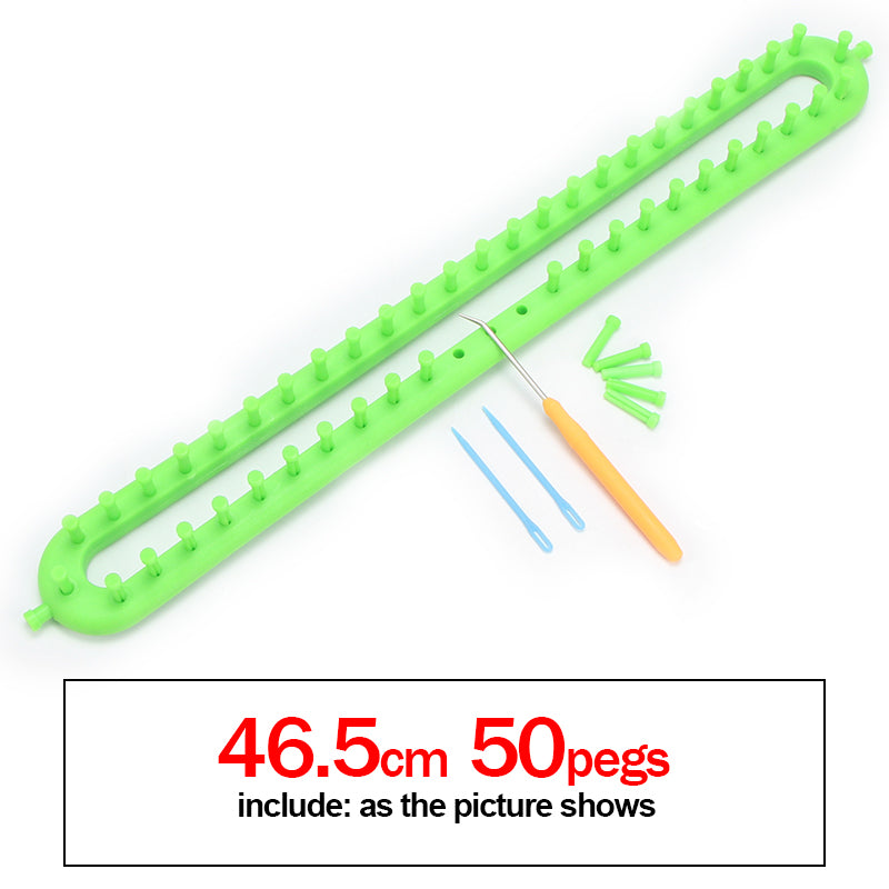 Adjustable Plastic Knitting Loom Set with Pompom Tool 46-5-cm-50-pegs by HitMyNeed