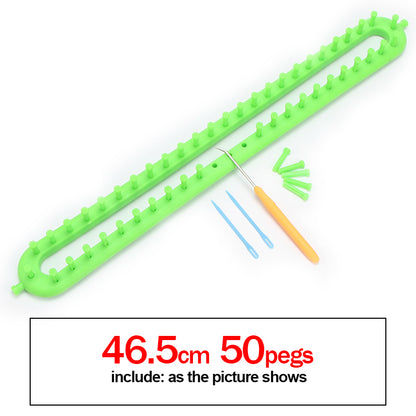 Adjustable Plastic Knitting Loom Set with Pompom Tool 46-5-cm-50-pegs by HitMyNeed