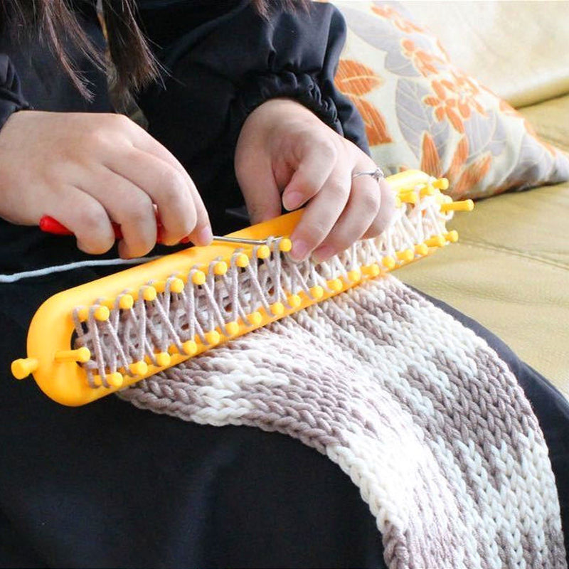 Adjustable Plastic Knitting Loom Set with Pompom Tool by HitMyNeed