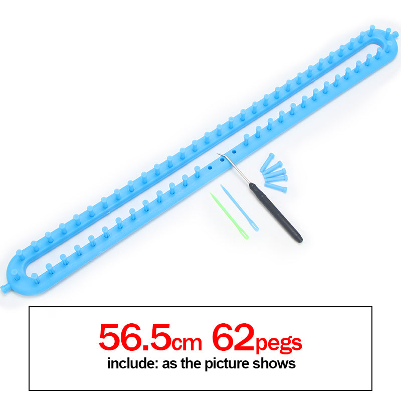 Adjustable Plastic Knitting Loom Set with Pompom Tool 56-5-cm-62-pegs by HitMyNeed