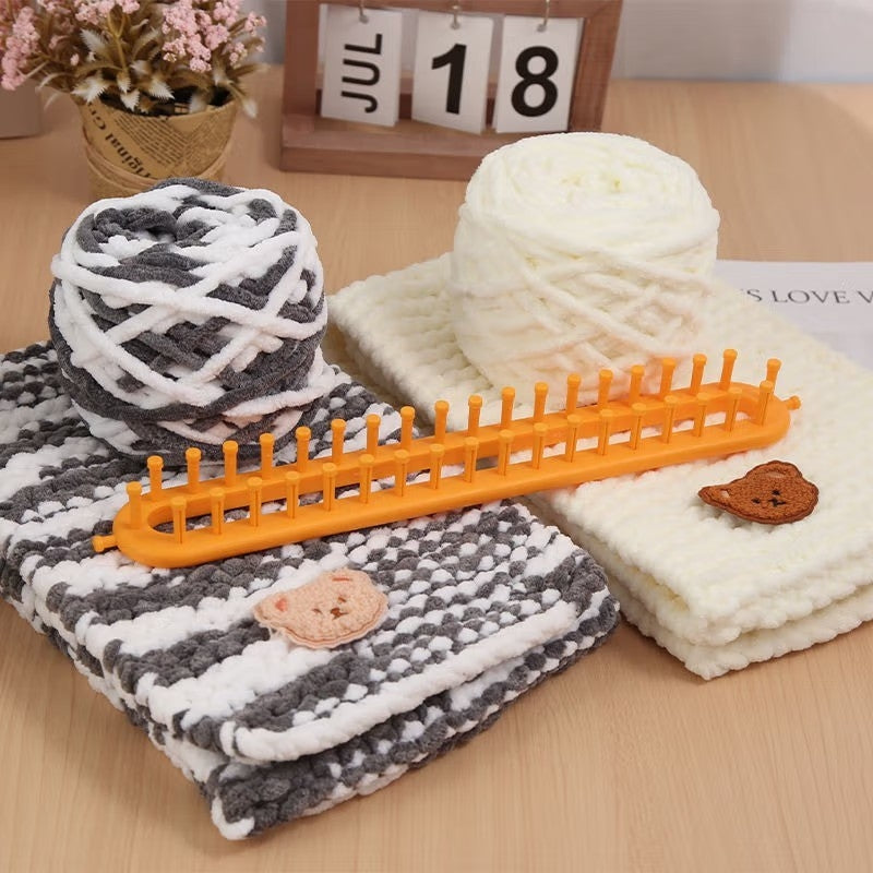 Adjustable Plastic Knitting Loom Set with Pompom Tool by HitMyNeed