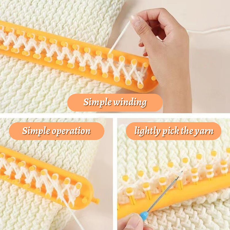 Adjustable Plastic Knitting Loom Set with Pompom Tool by HitMyNeed